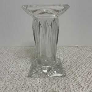 Vintage PartyLite Quad Prism Pedestal Crystal Pillar Candle Holder Vase P7374